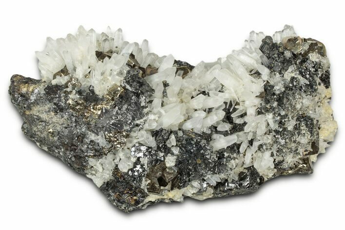 Gleaming Pyrite Crystals with Sphalerite and Quartz - Peru #347630